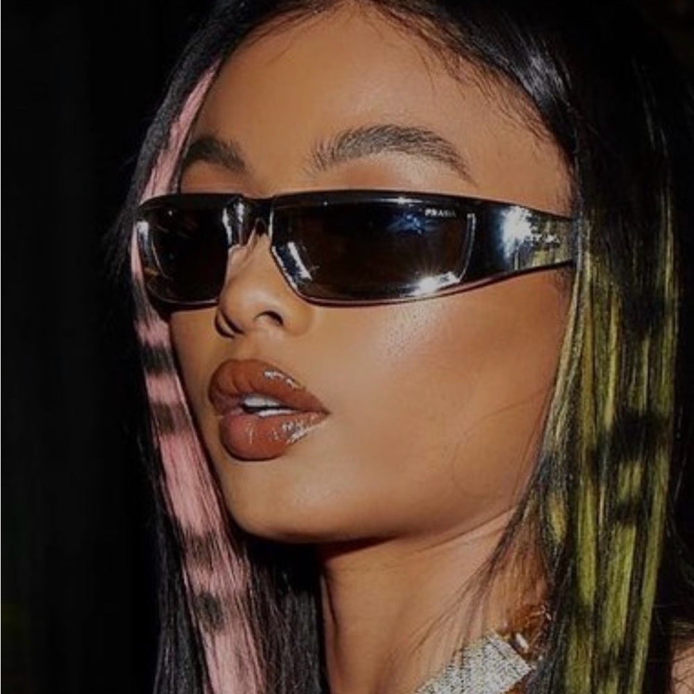 Prada Runaway Black Wrap Sunglasses